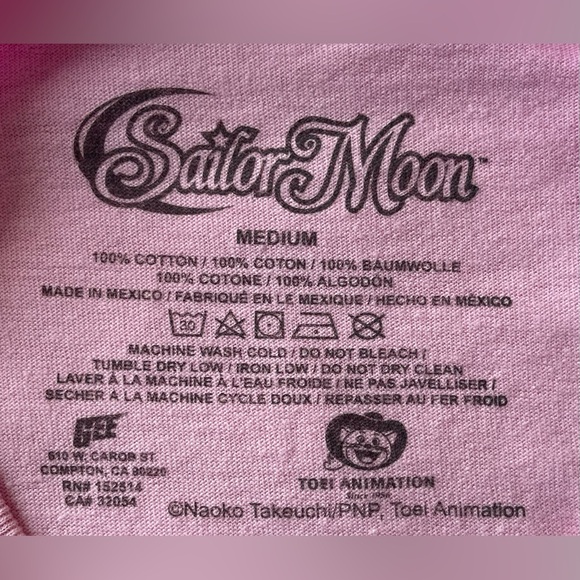 NWT Sailor Moon Anime Manga Pink Graphic Tee Shirt Top Oversized Size M L - Picture 4 of 5